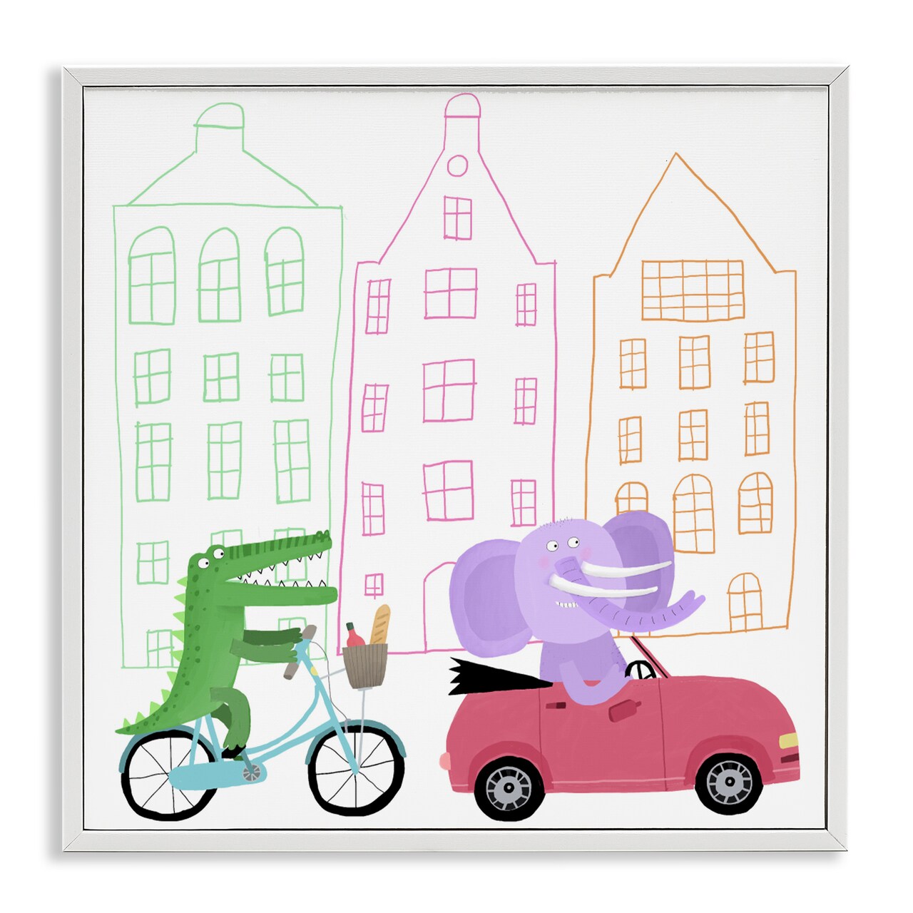 Stupell Industries Amsterdam Buildings & Animals Framed Giclee, design by Carla Daly